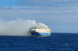 Crew safe after abandoning car-carrier on fire in the North Atlantic